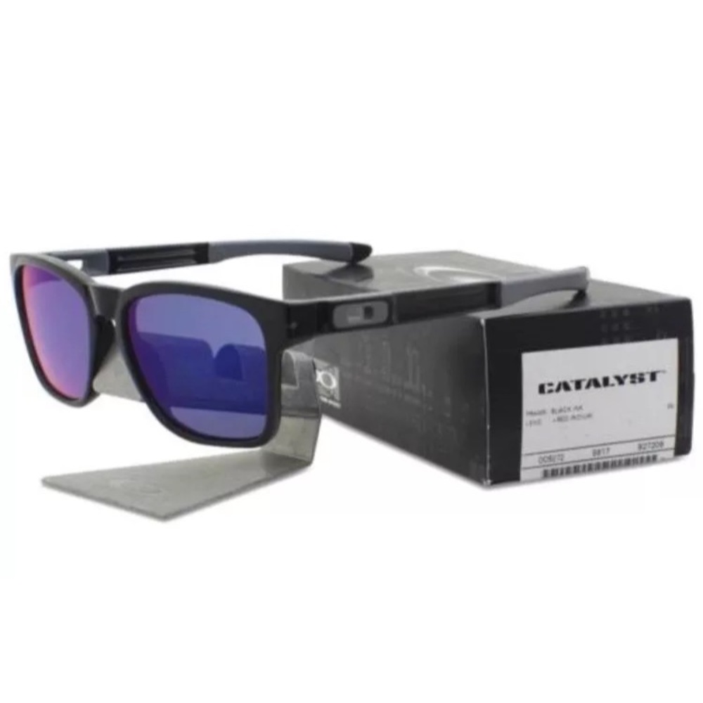 New Oakley Catalyst Sunglasses Black w/Red Iridium - Picture 4 of 6